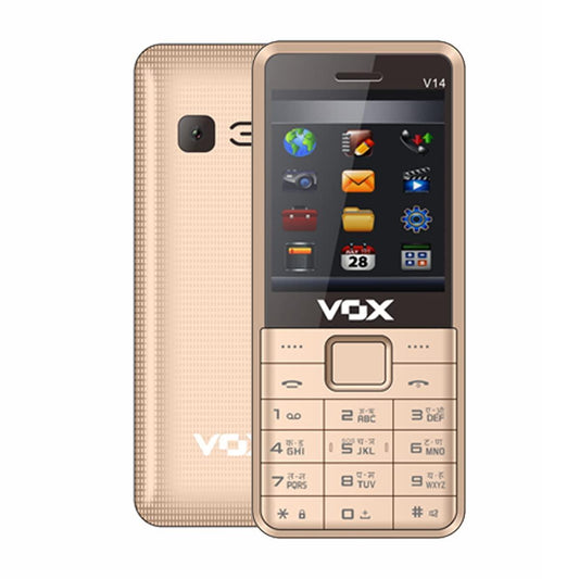 Vox V14 Keypad Mobile (2.4 Inch, Dual Sim) (Brown) - Triveni World