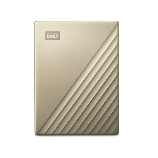 Western Digital WD 2TB My Passport Ultra Portable Hard Disk Metal Drive, USB-C & USB 3.1 with Automatic Backup,Password Protection, Compatible with Windows&Mac, External HDD-Gold - Triveni World