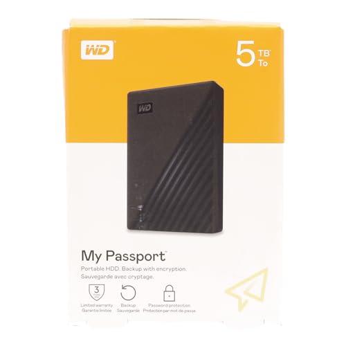 Western Digital WD 5TB My Passport Portable Hard Disk Drive, USB 3.0 with Automatic Backup, 256 Bit AES Hardware Encryption,Password Protection,Compatible with Windows and Mac, External HDD-Black - Triveni World