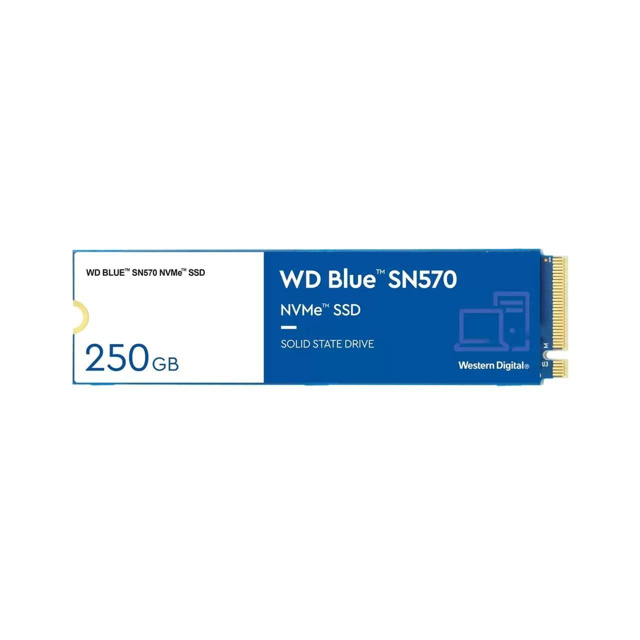 Western Digital WD Blue SN570 NVMe 250GB, Upto 3300MB/s, with Free 1 Month Adobe Creative Cloud Subscription, 5 Y Warranty, PCIe Gen 3 NVMe M.2 (2280), Internal Solid State Drive (SSD) (WDS250G3B0C) - Triveni World