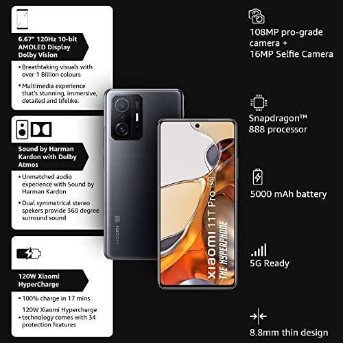 Xiaomi 11T Pro 5G Hyperphone (Meteorite Black, 8GB RAM, 128GB Storage)|SD 888|120W HyperCharge|Segment's only Phone with Dolby Vision+Dolby Atmos - Triveni World