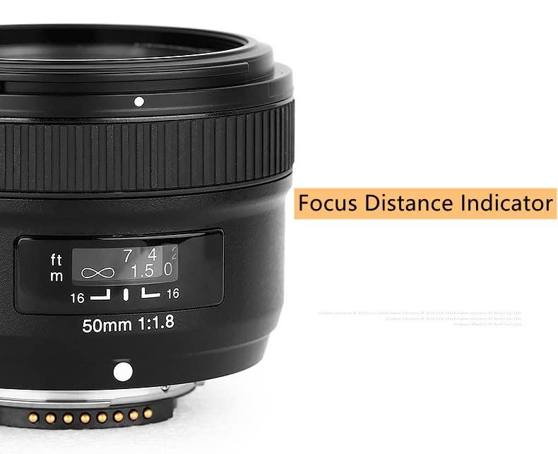 Yongnuo YN50mm F1.8 Standard Prime Lens Large Aperture Auto Manual Focus AF MF for Nikon DSLR Cameras Black - Triveni World