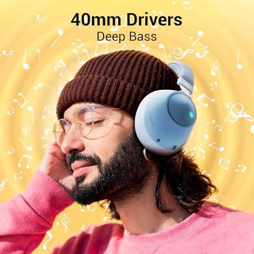 ZEBRONICS Duke 60hrs Playback Bluetooth Wireless Over Ear Headphone with Mic (Blue) - Triveni World