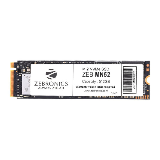 ZEBRONICS MN52 m.2 NVMe (2280) SSD with 512GB Capacity, 1900MB/s Read, 1100MB/s Write, Ultra Low Power, Faster Performance, Silent Operation and S.M.A.R.T. Feature - Triveni World