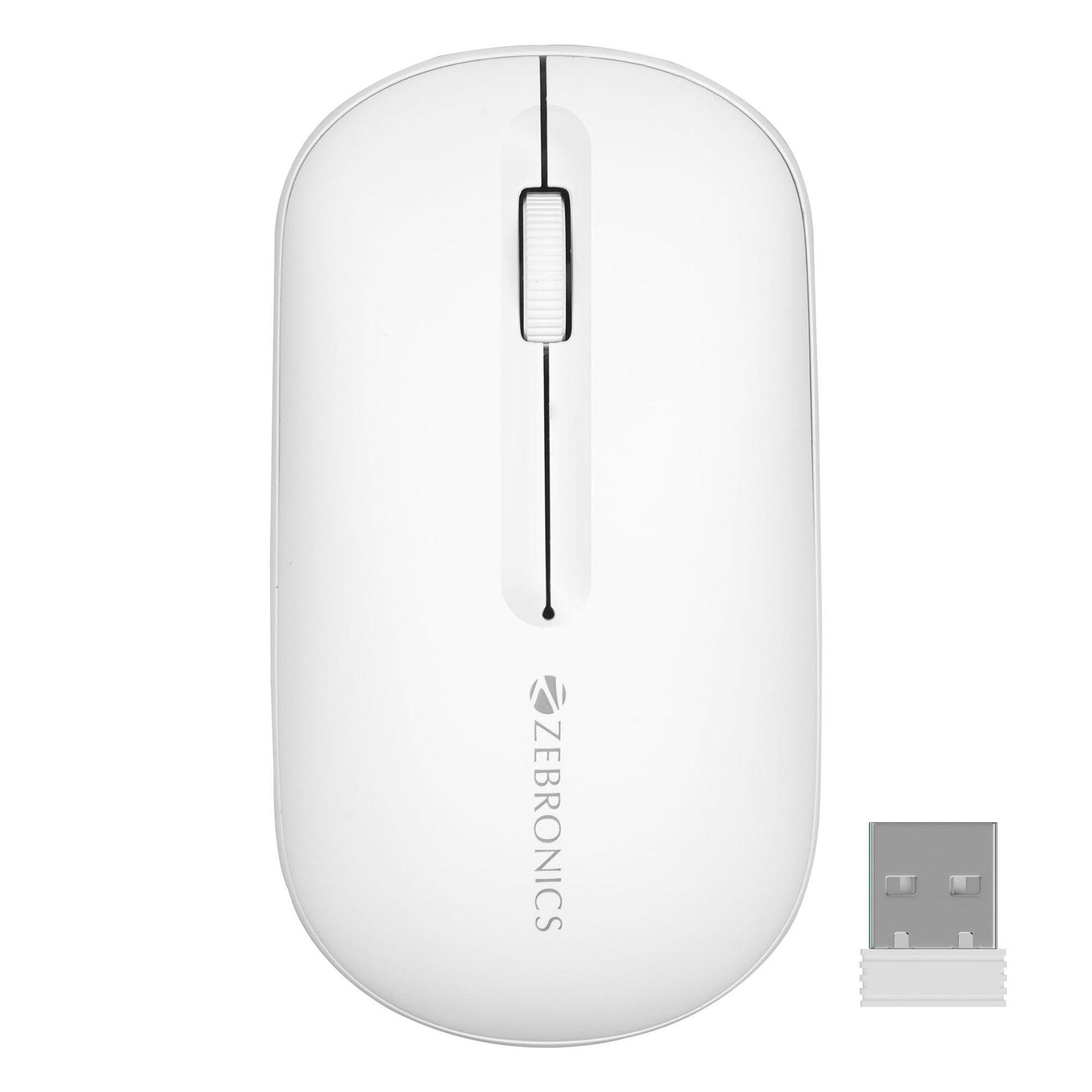 ZEBRONICS PULSE Wireless Mouse, Multi Connectivity, Dual Bluetooth, for Mac, Laptop, Computer, Tablet, 2.4GHz, 1200 DPI, Comfortable & Lightweight (White) - Triveni World