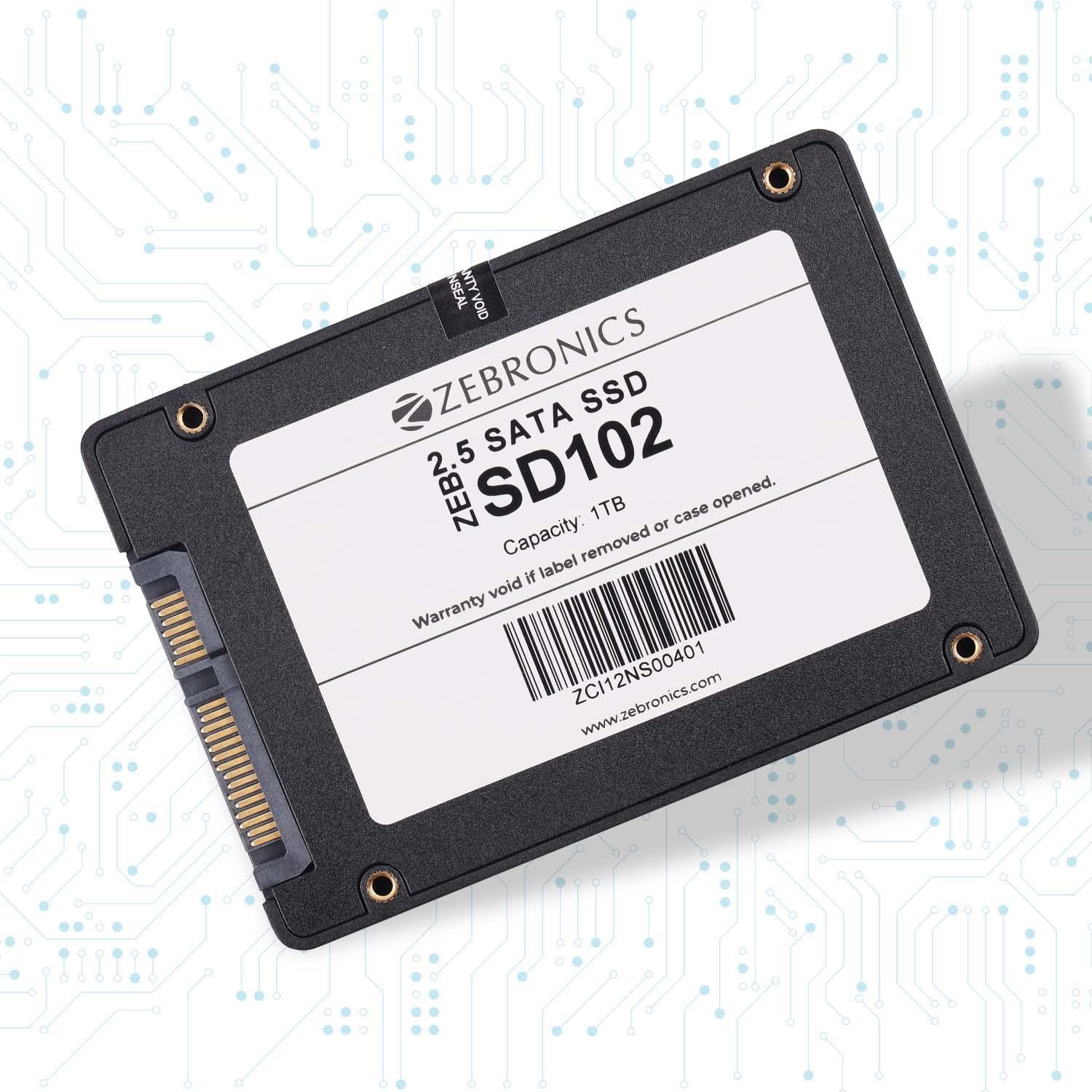 ZEBRONICS SD102 2.5" 1TB SSD, SATA III, 550MB/s Data Speed, Ultra Low Power, Silent Operation, S.M.A.R.T. Technology and Thermal Management - Triveni World