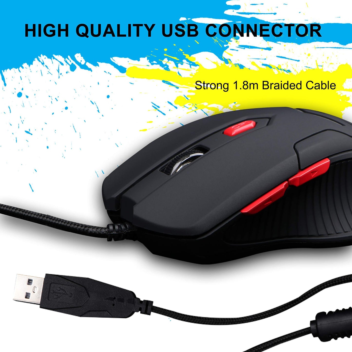 Zebronics Zeb Feather - Premium USB Gaming Mouse with 6 Buttons, Upto 3200 DPI and Anti Slip Mouse Pad - Triveni World