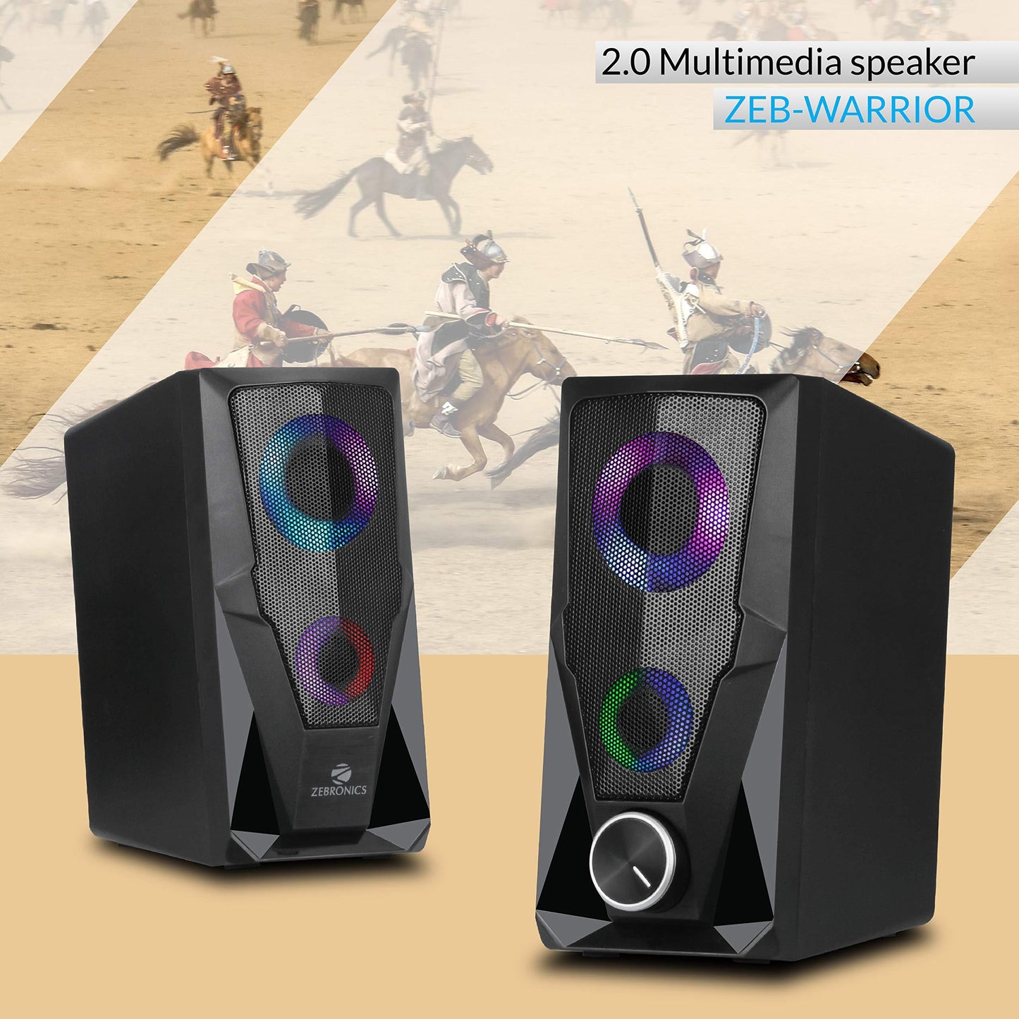 Zebronics Zeb-Warrior 2.0 Multimedia Speaker With Aux Connectivity,USB Powered And Volume Control - Triveni World