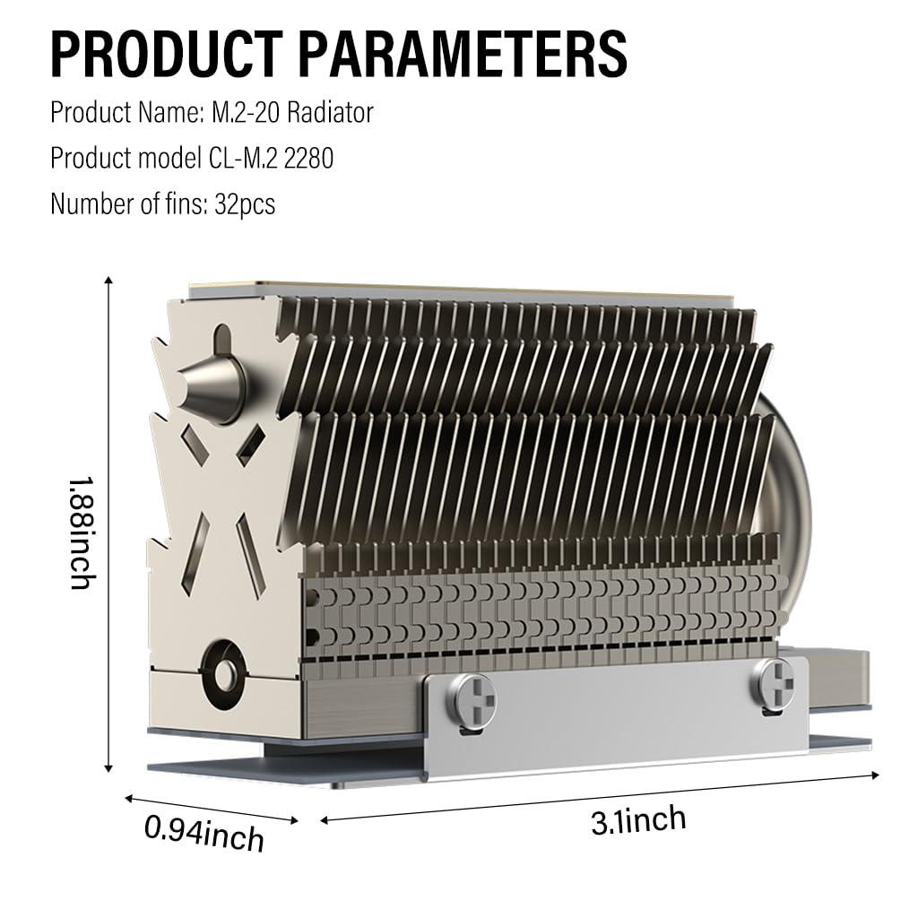 ZORBES® M.2 2280 SSD Heatsink for M.2 SSD Hard Disk Aluminum Heat Sink for PC M.2 SSD Thermal Silicone Pad Included, Contains a Heat Pipe, Double-Sided Heat Sink, Only for Single Sided 2280 Modules - Triveni World