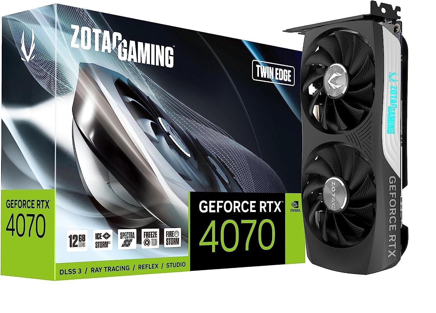 ZOTAC Gaming Geforce RTX 4070 Twin Edge 12Gb Gddr6X, 192Bit, 2490/21000, Hdcp, pci_e_x16, Three Dp, Hdmi, Medium Pack & 5 Years Warranty (3 Years Warranty + 2 Years Extended Warranty) - Triveni World