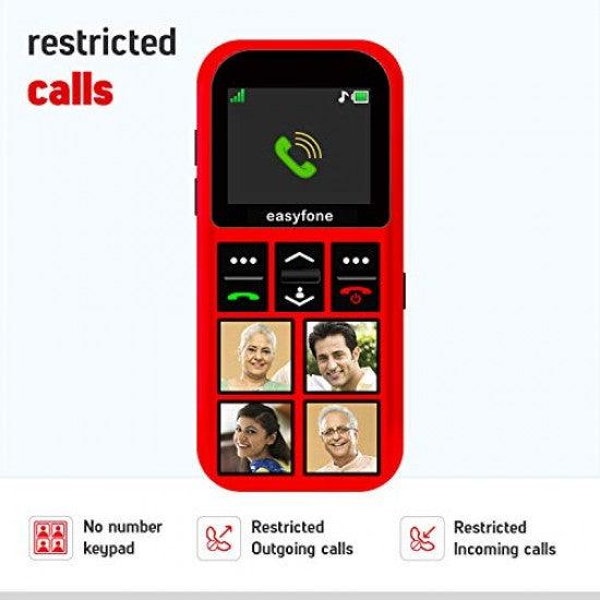 senior world Easyfone Star - Safety Device Cum Phone for Kids with SOS, GPS Tracking, Discreet Listening, Photo Dial, No Internet - Triveni World