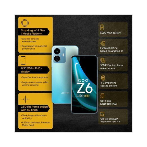 iQOO Z6 Lite 5G (Stellar Green, 6GB RAM, 128GB Storage) - Triveni World