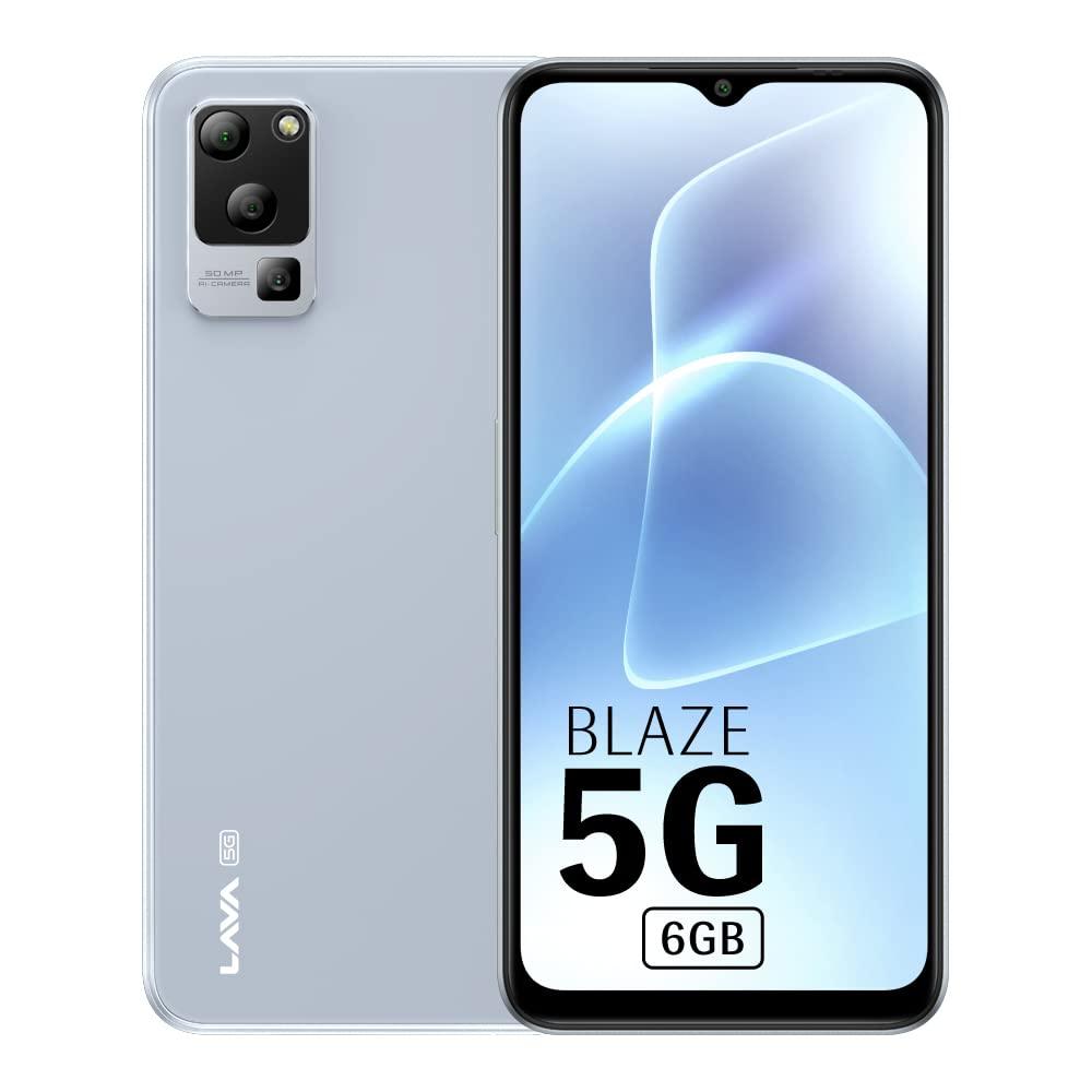 Lava Blaze 5G (Glass Blue, 4GB RAM, UFS 2.2 128GB Storage) | 5G Ready | 50MP AI Triple Camera | Upto 7GB Expandable RAM | Charger Included | Clean Android (No Bloatware) - Triveni World