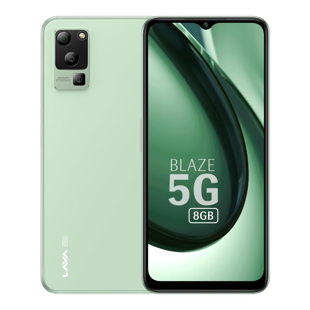 Lava Blaze 5G (Glass Blue, 4GB RAM, UFS 2.2 128GB Storage) | 5G Ready | 50MP AI Triple Camera | Upto 7GB Expandable RAM | Charger Included | Clean Android (No Bloatware) - Triveni World