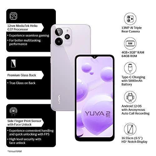 Lava Yuva 2 Pro (Glass Lavender, 4GB RAM, 64GB Storage) - Triveni World