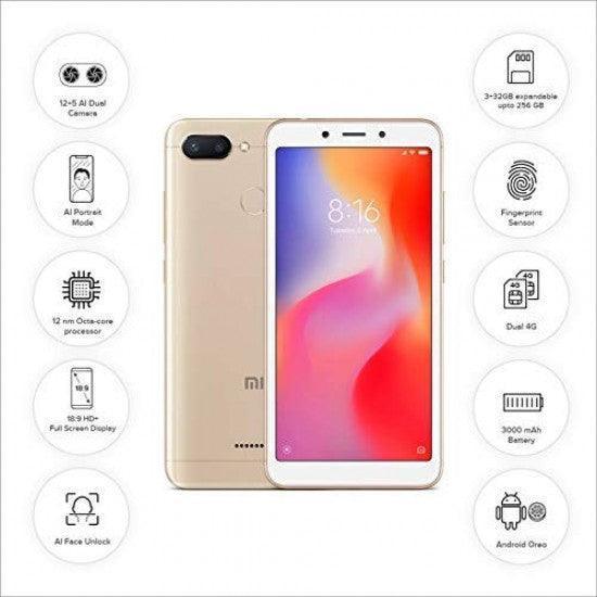 Mi Redmi 6 (Gold, 3GB RAM, 64GB Storage) (Refurbished) - Triveni World