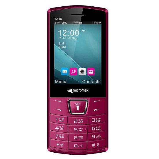 Micromax Dual SIM X816, Black and Maroon - Triveni World