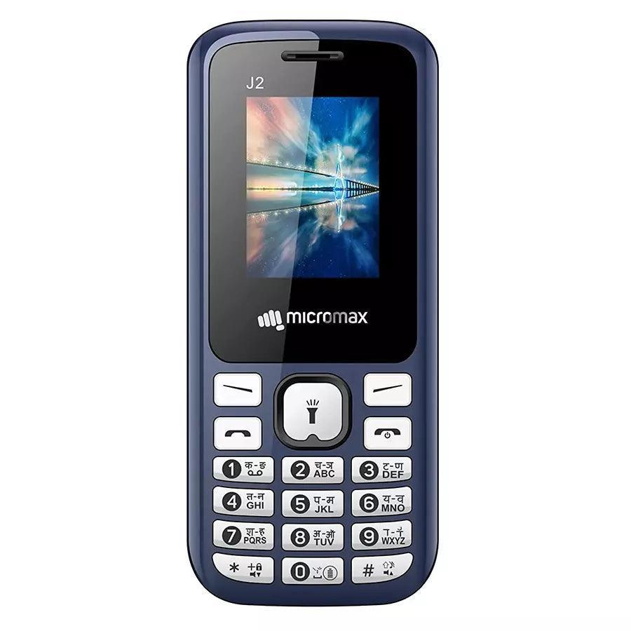 Micromax Micromax J2 1.77 inch 800 mAh 2G GSM Dark Blue Feature Phone Refurbished - Triveni World