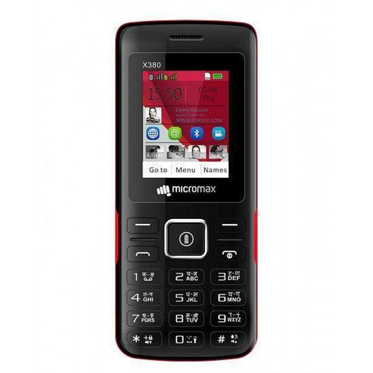 Micromax X380 2400 mAh, BT Calling, Screen Capture Black and Red - Triveni World