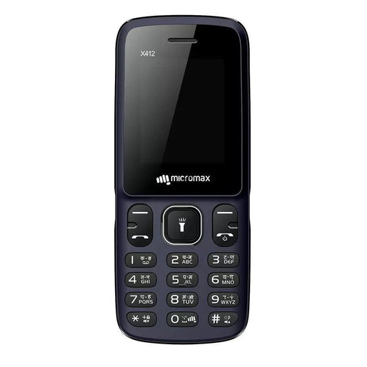 Micromax X412 1.77 Inch 800 mAh 2G GSM Blue Feature Phone Refurbished - Triveni World