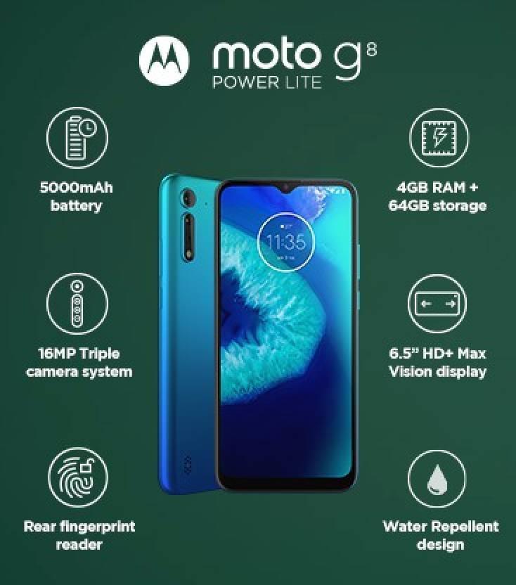 MOTOROLA G8 Power Lite (Arctic Blue, 64 GB)  (4 GB RAM) Refurbished - Triveni World