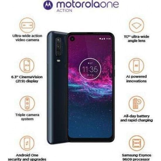 Motorola One Action (Denim Blue, 128 GB) (4 GB RAM) refurbished - Triveni World