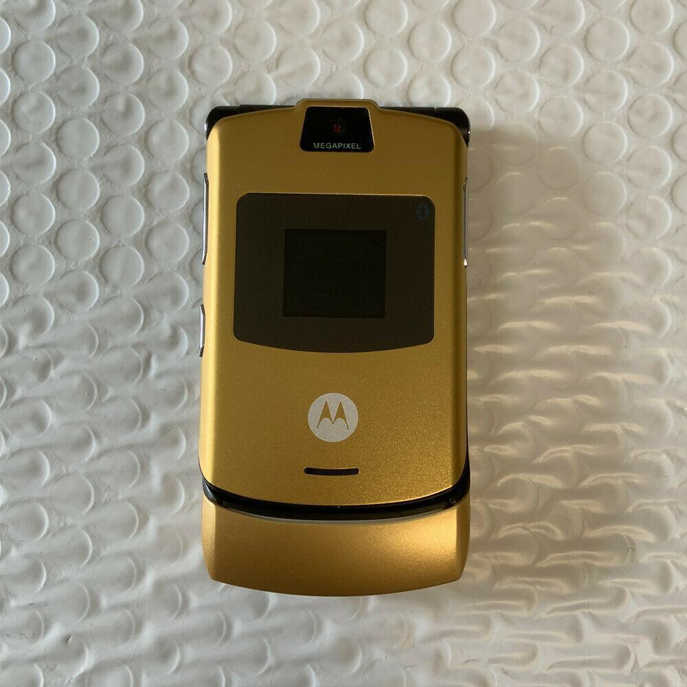 Motorola RAZR V3 MP4 Unlocked GSM 850/900/1800/1900 Flip Mobile Phone Refurbished - Triveni World