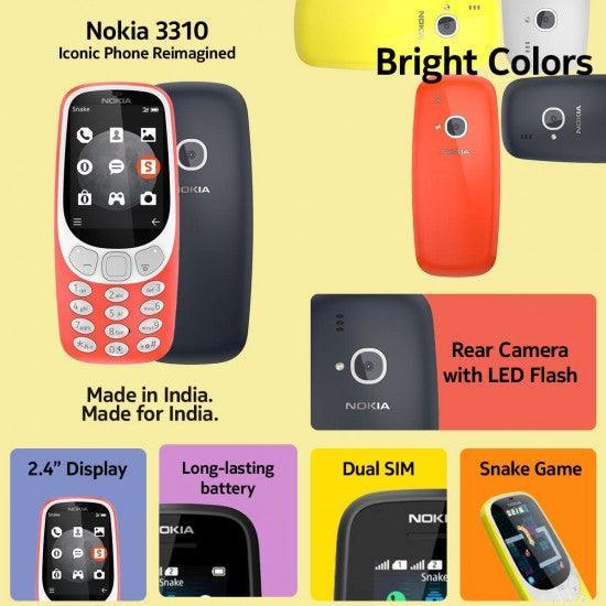 Nokia 3310 Dual SIM Feature Phone with MP3 Player, Wireless FM Radio and Rear Camera, Dark Blue - Triveni World