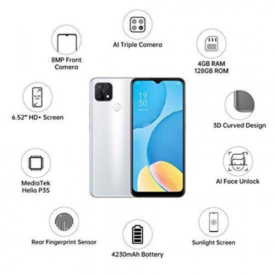 OPPO A15s (Fancy White, 4GB, 128GB Storage) Refurbished - Triveni World