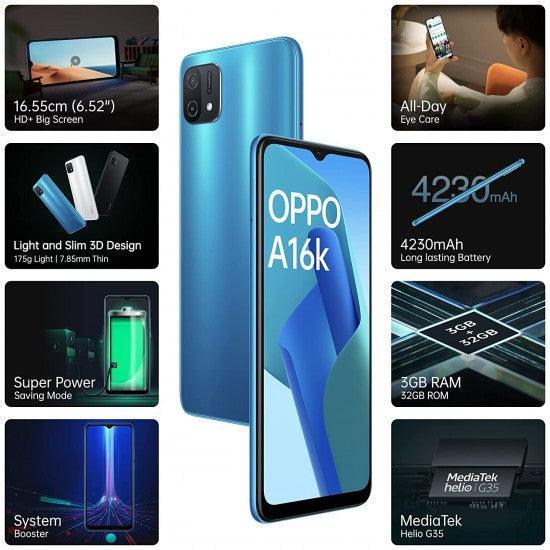 Oppo A16k (Blue, 3GB RAM, 32GB Storage) - Triveni World