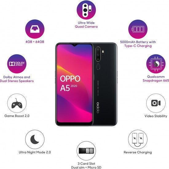 OPPO A5 2020 (Mirror Black, 128 GB) (6 GB RAM) REFURBISHED - Triveni World