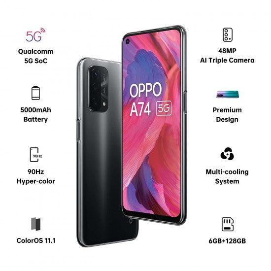 OPPO A74 5G (Fluid Black, 6GB RAM, 128GB Storage) - Triveni World