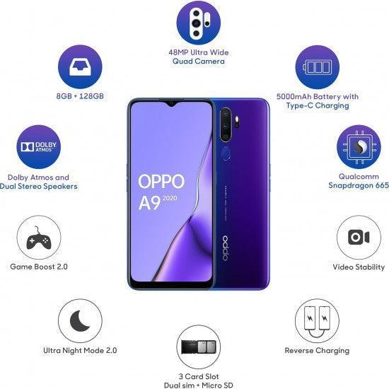 OPPO A9 (Space Purple, 128 GB)   (8 GB RAM) openbox- - Triveni World