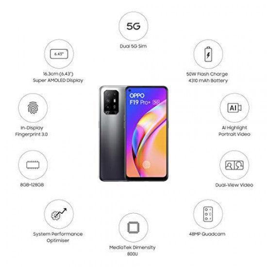 OPPO F19 Pro + 5G (Fluid Black, 8GB RAM, 128GB Storage) - Triveni World