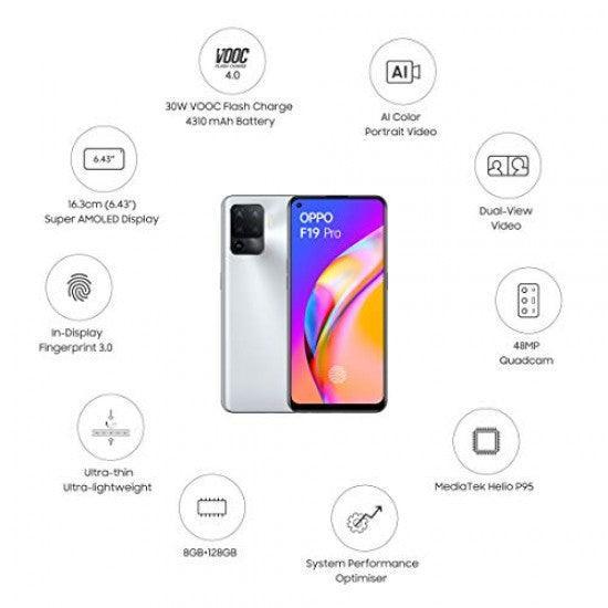 OPPO F19 Pro (Crystal Silver, 8GB RAM, 128GB Storage) - Triveni World