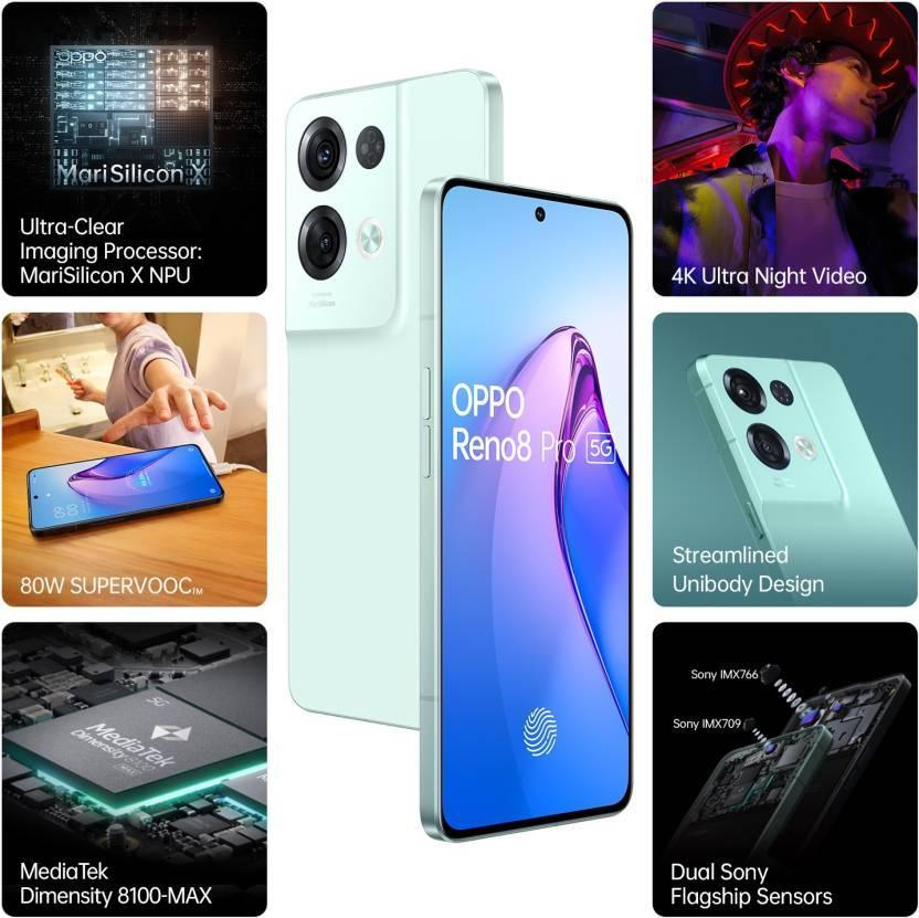 OPPO Reno8 Pro 5G (Glazed Green, 256 GB)  (12 GB RAM) - Triveni World