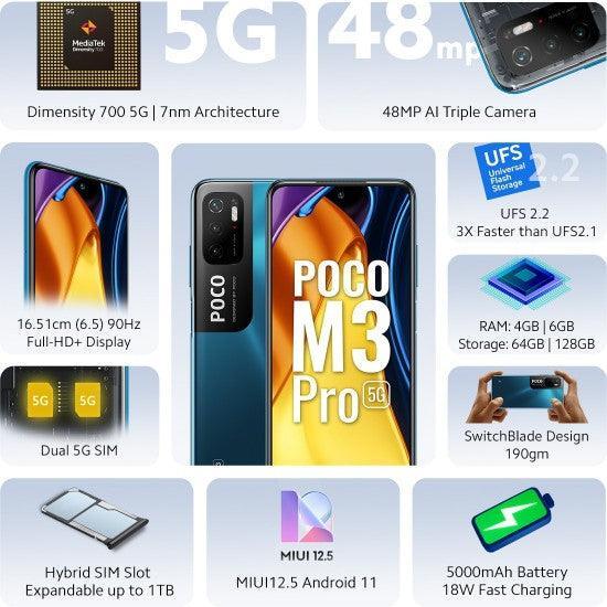 POCO M3 Pro 5G - 64 GB 4 GB RAM Cool Blue - Triveni World