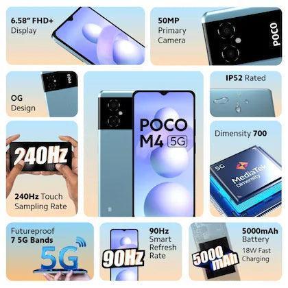 POCO M4 5G 128 GB, 6 GB RAM, Cool Blue, Mobile Phone Refurbished - Triveni World