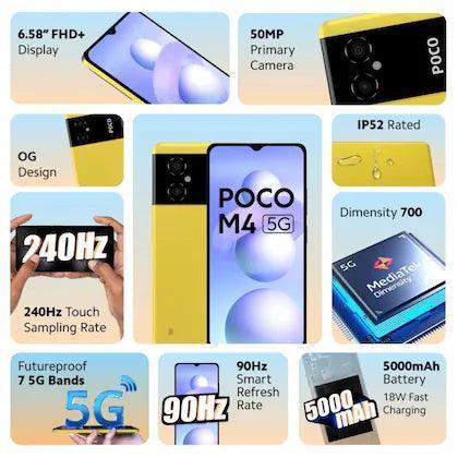 POCO M4 5G 64 GB, 4 GB RAM, POCO Yellow, Mobile Phone Refurbished - Triveni World