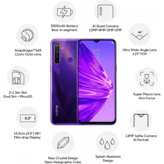 Realme 5 (Crystal Purple, 128 GB, 4 GB RAM) refurbished - Triveni World