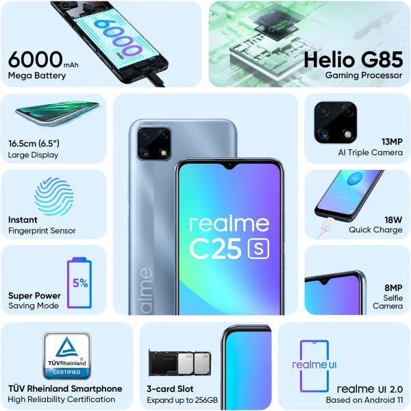 realme C25s (Watery Blue, 128 GB) (4 GB RAM) Refurbished - Triveni World