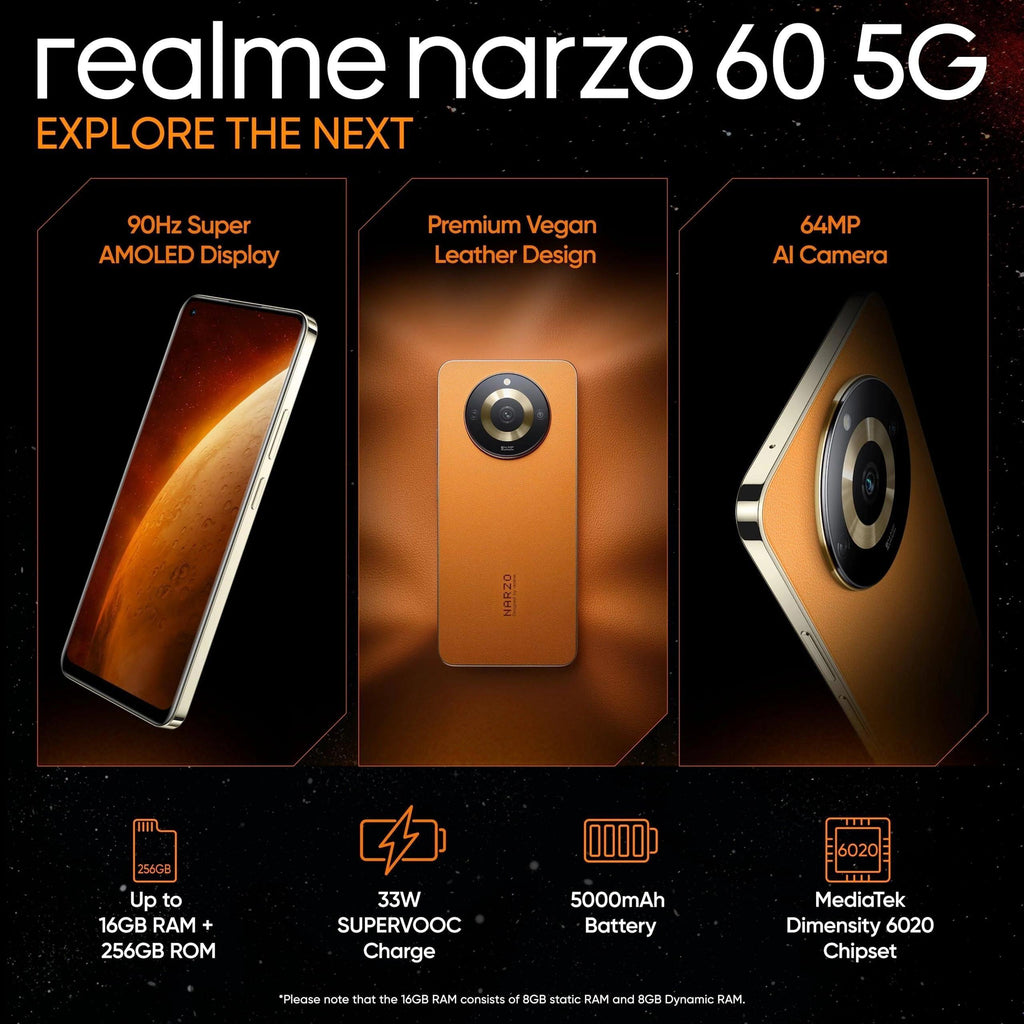 realme narzo 60 5G (Mars Orange,8GB+128GB) - Triveni World