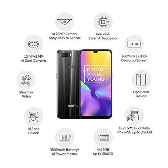 realme U1 (Ambitious Black, 3GB RAM, 64GB Storage) Refurbished - Triveni World