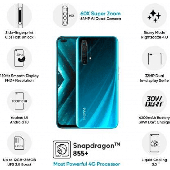 Realme X3 SuperZoom (Glacier Blue, 256 GB) (12 GB RAM) - Triveni World