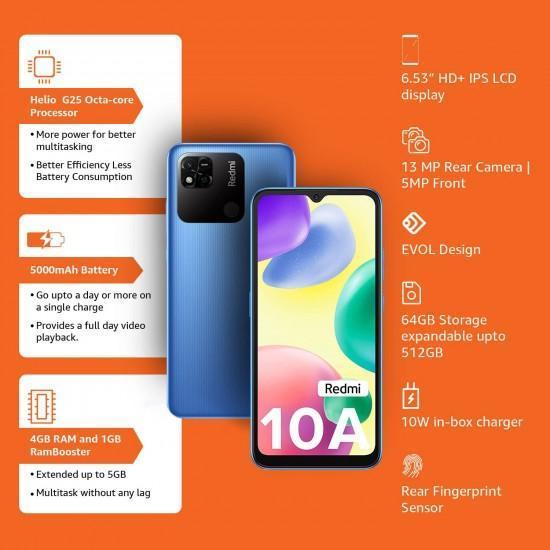 Redmi 10A Sea Blue 4GB RAM 64GB Storage - Triveni World