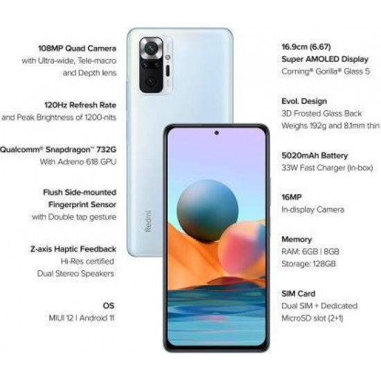 Redmi Note 10 Pro Max (64 GB) (6 GB RAM, Glacial Blue) Refurbished - Triveni World