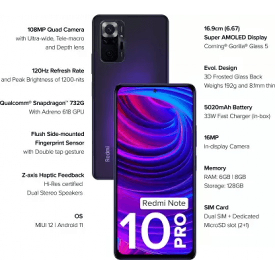 Redmi Note 10 Pro Max (Dark Nebula, 128 GB) (6 GB RAM) - Triveni World