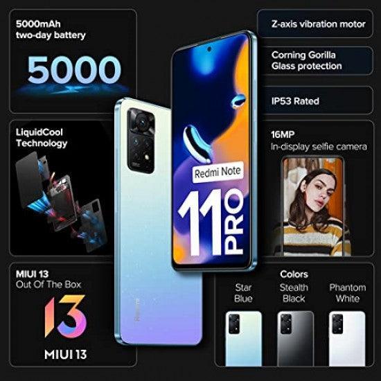 Redmi Note 11 Pro Star Blue 8GB RAM 128GB Storage 67W Turbo Charge 120Hz Super AMOLED Display - Triveni World