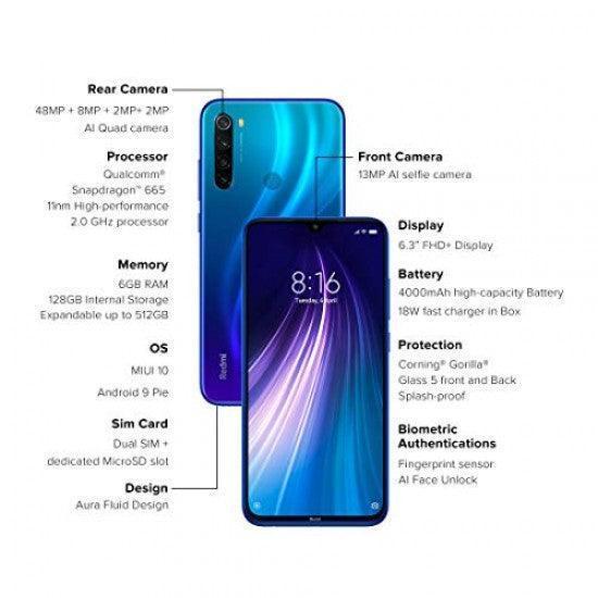 Redmi Note 8 (Neptune Blue, 6GB RAM, 128GB Storage) - Refurbished - Triveni World