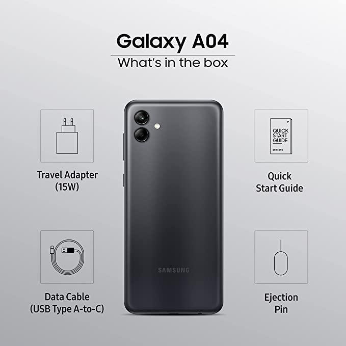 Samsung Galaxy A04 (Black, 4GB, 64GB Storage) | 50 MP Rear Camera | Face Unlock | Upto 8GB RAM - Triveni World